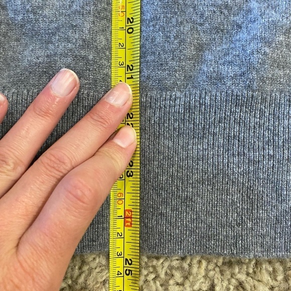 Theory Athletic Stripe Crew Neck Cashmere Sweater Grey Size S Pullback Top - Picture 5 of 8